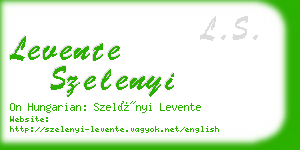 levente szelenyi business card
